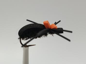 Size 16 Black Foam Beetle Barbless