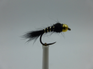 Size 12 Hare,s Ear Black Bead Head  Barbless