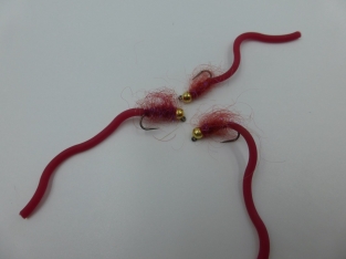 Size 12 Tungsten Squirmy Blood Red Barbless